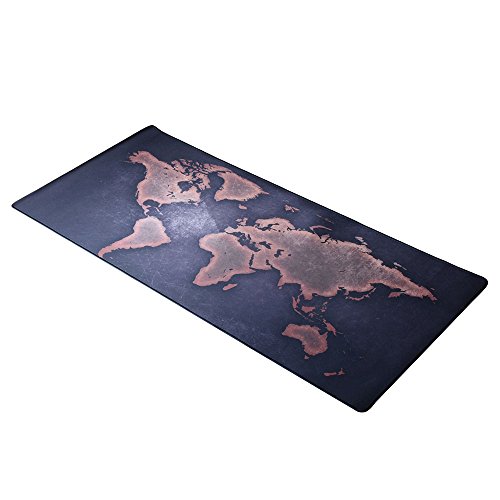 Befitery Mausunterlage Gaming-Maus-Pad Mauspad Schreibtischunterlage Rutschfeste Gummiunterseite Sicher und ungiftig MausPad Weltkarte(40x90x0.2cm)(Gold) - 4