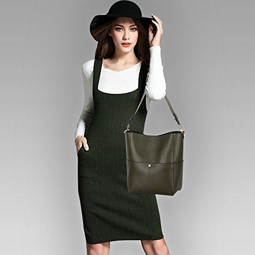 S-ZONE Frauen Art Vintage Leder Tote Schulterbeutel Handtaschen - 2