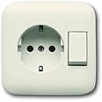 Busch Jaeger 4310/6EUJ-212 Schuko (European) Socket with Switch - White