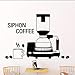 Produktbild Fushoulu Coffee Shop Vinyl Wandtattoo Kaffeemaschine Cafe Cup Zitat Siphone Kaffee Kunst Wandaufkleber Coffee Shop Fenster Dekoration