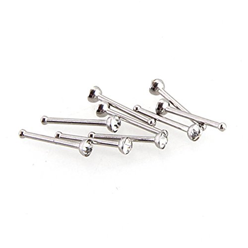 Easy Provider® 10X 8mm Nasenpiercing Nasenstecker Edelstahl Straß Neu TOP