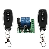 Perfecto para el control remoto de puerta de persiana enrollable, puerta de garaje y otros equipos de telemando. Lista de paquetes: módulo receptor * 1 pcs, 433mhz Interruptor de Pared * 1 pcs.