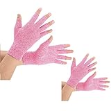 Brace Master 2 paires de gants pour l'arthrite, Paire de gants de compression en charge et de chaleur pour les mains, doigts Joint (Rose, M)