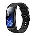 Produktbild Glowjoy Watch Band für Samsung Gear Fit2 Pro,Weiche Silikon Ersatzarmband Verstellbare Silikonband Sport Watch Strap Komfortabel Wristband Replacement für Damen Herren (Schwarz)