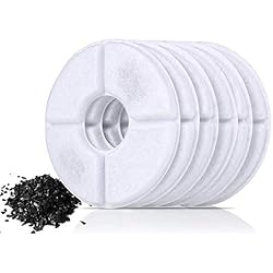 EECOO Fontaine à Chat 6 Filtre à Eau Filtre de Rechange, Filtre de Replacement pour Fontaines Flower Diamètre 12.5CM (Lot de 6)