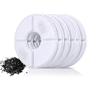 Filtros para Fuentes de Agua para Gato/Perro, Filtro de Carbón Activado 6 PCS para Mascotas Silenciosa Dispensador de Agua (Filtro de Repuesto)