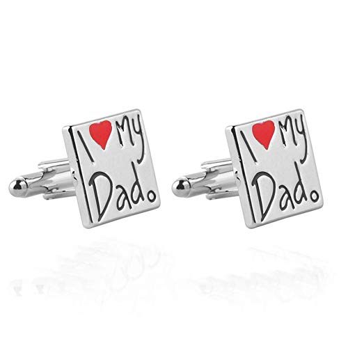Zhaolian888 Gemelos de padre para hombre I Love My Dad Gemelos - El mejor regalo del día de padres