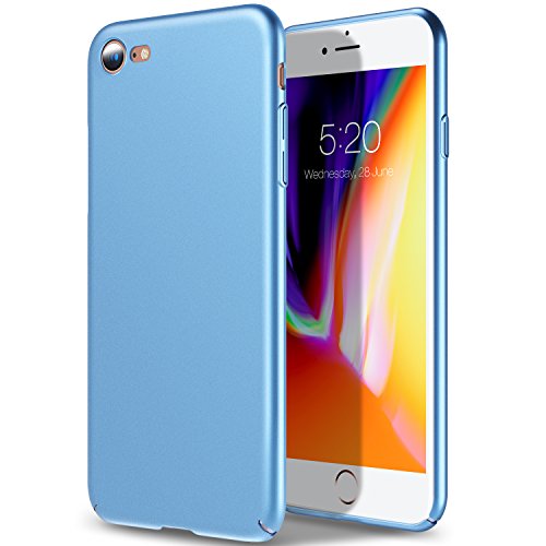 iPhone 7 Case, iPhone 8 Case, TORRAS Ultra-Thin Case with [Tempered Glass Screen Protector], Simple Stylish Fully Protective Matt Cover for Apple iPhone 7 (2016) / iPhone 8 (2017) - Light Blue.