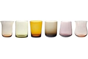Bitossi Home "DISEGUALE Collezione, Set 6 LIQUORINI Nuance Ambra/Rosa Assortiti