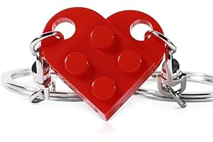 LYHURK Llavero de mejor amigo, llavero de ladrillo para parejas, amistad, corazón dividido, llavero a juego con corazón BFF regalos (rojo)