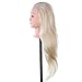 Anself Dummy Model Long Hair Hairdressing Training Head Mannequin Cut for Salon Practice with Clamp