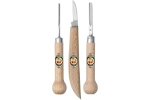 KIRSCHEN Werkzeuge 3450000 Set de linogravure 3 pièces : pied coudé + fraise + couteau