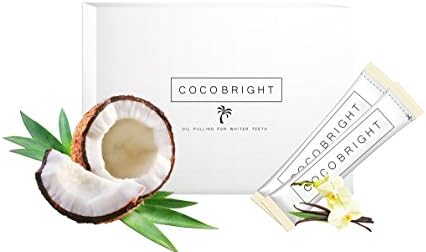 Fresh Breath &amp; Tooth Whitening with COCOBRIGHT Vanilla | 14 Days Organic Oil Pulling Home Teeth Whitening Kit | Alternative to Charcoal Teeth Whitening