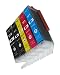 Produktbild Multipack 5 komp. Druckerpatronen Hohe Kapazität für Canon PGI-570 CLI-571 Canon Pixma MG 5700 5750 5751 5752 5753 6800 6850 6851 6852 6853 7700 7750 7751 7752 7753 / 1 x schwarz 1 x photschwarz 1 x cyan 1 x magenta 1 x yellow