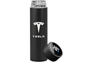 HEYCE Auto Smart Isolierflaschen Edelstahl Isolierflaschen LED Digitalanzeige Auto Temperatur für Tesla Model 3 X Y S,Black