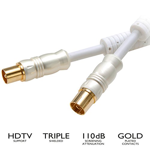 Vivanco 7/110 75-N - Cable de antena amortiguador para de TV/radio (110 dB, 7,5 m), color blanco