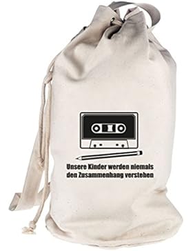 Shirtstreet24, Bleistift - Kassette, bedruckter Seesack Umhängetasche Schultertasche Beutel Bag