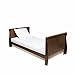 NEW BEAUTIFUL PINE WOOD WALNUT COLOUR SLEIGH BABY COT BED / JUNIOR BED 3 in 1 + SUPERIOR QUALITY HIGH DENSITY FOAM (CMHR28) SAFETY MATTRESS 4'' - 10cm THICK 140/70/10cm