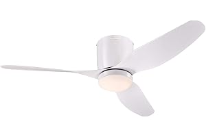 Ventilateur de Plafond d'Intérieur Westinghouse Lighting CARLA de 117 cm en Blanc avec Télécommande d'éclairage et de Ventilateur, Luminaire LED à Intensité variable avec Verre Opale Dépoli