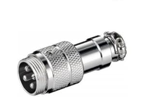 CABLEPELADO Conector Micro Aviación Aéreo Gx16 | Conector micrófono 4 Pin | Macho | 4 Pin | Apto para Montaje a Cable de Audio y micrófono