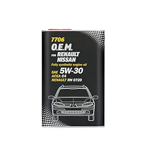MANNOL 7706 o.e.m Sae 5W-30 Fully Synthetic Engine Oil Acea C4 Rn 0720 1 L German Import
