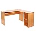 Produktbild Songmics Computertisch Bürotisch Schreibtisch buchefarben PC Tisch Computerschreibtisch Große Desktop Design 3 Regale 140 x 120 x 75 cm LCD810R