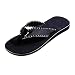 Produktbild Herren Sommer Flip Flops Xinan Streifen Schuhe Sandalen Slipper (44, Schwarz)