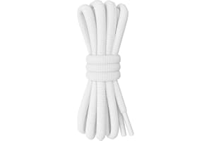 Smart Laces 120cm /47” White Round Oval Sports Shoe Laces, look great in Trainers for Tennis Sports Basketball Football boots Athletics Runners Sneaker & Trainer Half Round Shoe Laces