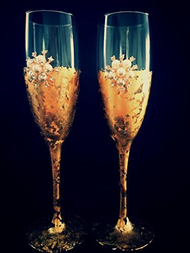 Gild Gold Hand Painted Wedding Glasses