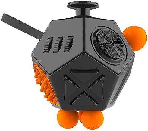 Fidget Toy Cube Relieves Stress and Anxiety for Children and Adults (Dice II - Black)