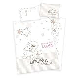 Wolimbo Kinder Bettwäsche 100x135cm mit Ihrem Wunsch-Namen – Die individuelle Babybettwäsche mit süssem Motiv - 5