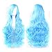 Produktbild Rifuli® Perrücke Cosplay Kostüm Perücken Frauen Lange Locken Wellenförmige Rote Halloween Party Anime Haar Echthaar Perücke