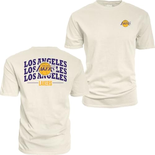 Los Angeles Lakers NBA Officially Licensed T-Shirt Ringspun Front/Back Fury Ivory, Small