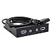 Produktbild niceEshop(TM) USB 3.0 2 Port 3,5 Zoll Frontplatte Aus Metall USB Hub mit 1 HD Audio Output Port / 1 Mikrofoneingang Anschluss für Desktop 20 Pin Anschluss
