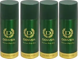 Denver 4 Hamilton Deodorant Spray - For Men (660 ml, Pack of 4)