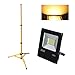 Produktbild HENGDA 30W Warmweiß LED Fluter Flutlicht IP65 mit Teleskop Stativ Outdoor Gelb Ständer