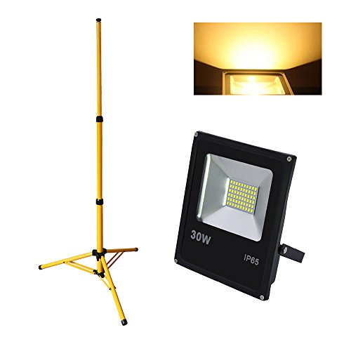 30w LED Fluter Warmweiß mit Teleskop Stativ Baustrahler