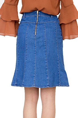 knee length denim skirt uk