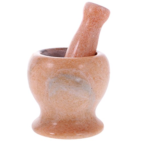 MagiDeal Marmor Mörsel und Stößel, Küche Gewürzmörser – Orange - 7