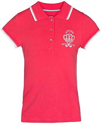 XFORE kids girls golf tech poloshirt Belinda with crest embroidery in pink, size 152/10-12 years