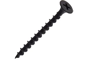 Merriway BH02575 (50 Pcs) Phillips Grip Tite Bugle Head Drywall Screw, Black Phosphate 3.5 x 42mm (No. 6 x 1.5/8 inch) - Pack of 50 Pieces