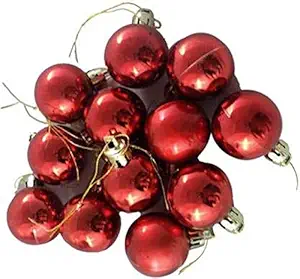VMP Plastic Christmas Decoration Baubles Ball (3 x 3 x 3 cm, Red)