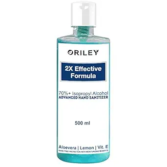 Oriley Waterless Hand Sanitizer 70% Isopropyl Alcohol Based Instant Germ Protection Sanitizing Gel Rinse-free Palm Cleaner Handrub (500ml)