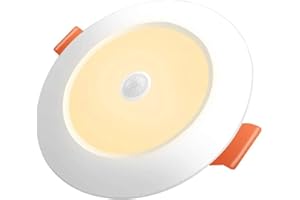 EECOO Foco LED Empotrable Con Sensor de Movimiento Por Infrarrojos, 12 W, Sustituye a Halógenos de 75 W, 4000 K, Luz Blanca Cálida, Lámpara de Techo Redonda Para Salón