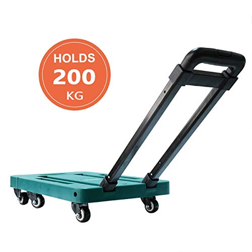 TZLong Carrello per Gradini Portapachi Pieghevole con 6 Ruote Carrello Piattaforma Portatile e Leggero Trolley Pieghevole per Bagaglio, Personale, Viaggio, Auto, Spostamento, Ufficio, 200KG