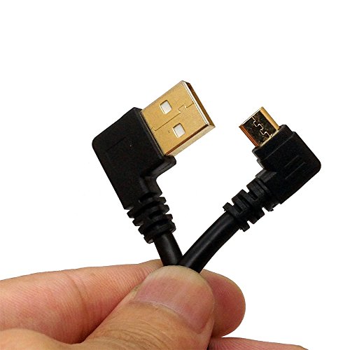 vergoldet rechten Winkel USB 2.0 A auf Micro B Kabel Data Sync und Ladekabel (schwarz, 1 Meter/3 F) - 5