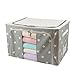 Produktbild Encounter G Aufbewahrungsbox für Quilt Kleidung Grauer Stern umweltfreundlich Oxford Tuch Aufbewahrungstasche Faltstahlrahmen mit Reißverschluss-Box 2 Stück 55L großer Behälter Ablagekorb
