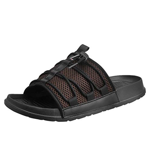 Preisvergleich Produktbild ZHANSANFM Herren Strandschuhe rutschfeste Hausschuhe Verschleißfest Weich Wanderschuhe Bequeme Badeschuhe Elastisch Atmungsaktiv Slipper Gr.39-4440 Braun