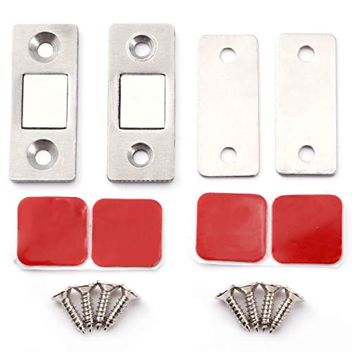 Preisvergleich Produktbild 2 x Super Stark Edelstahl Magnetschnäpper Magnet Möbelmagnet Türmagnete Türverschluß Haltemagnet Magnetverschluss