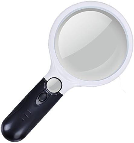 ANHPI Magnifier Optical Handheld Portable Old Man Reading Metal Magnifier Which Is Easy To Carry(10X),White